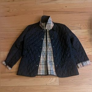 Black Burberry diamond quilted jacket